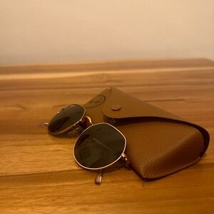 Ray-Ban “Jack” Rose Gold / Blue Lens Sunglasses